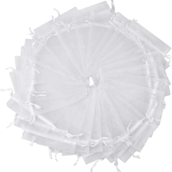 50pcs Organza Bags-Mix Color 3.54''x4.33''9x11cm Satin Drawstring Organza Pouch - Picture 5 of 7
